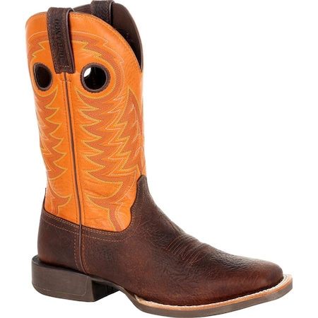 Durango Men's Western Boot, 10.5 M, Leather, 12 in H, Bay Brown/Monarch Orange DDB0230